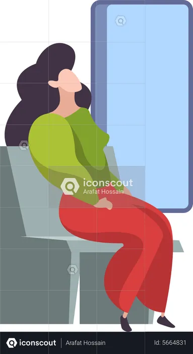 Femme dans le bus  Illustration