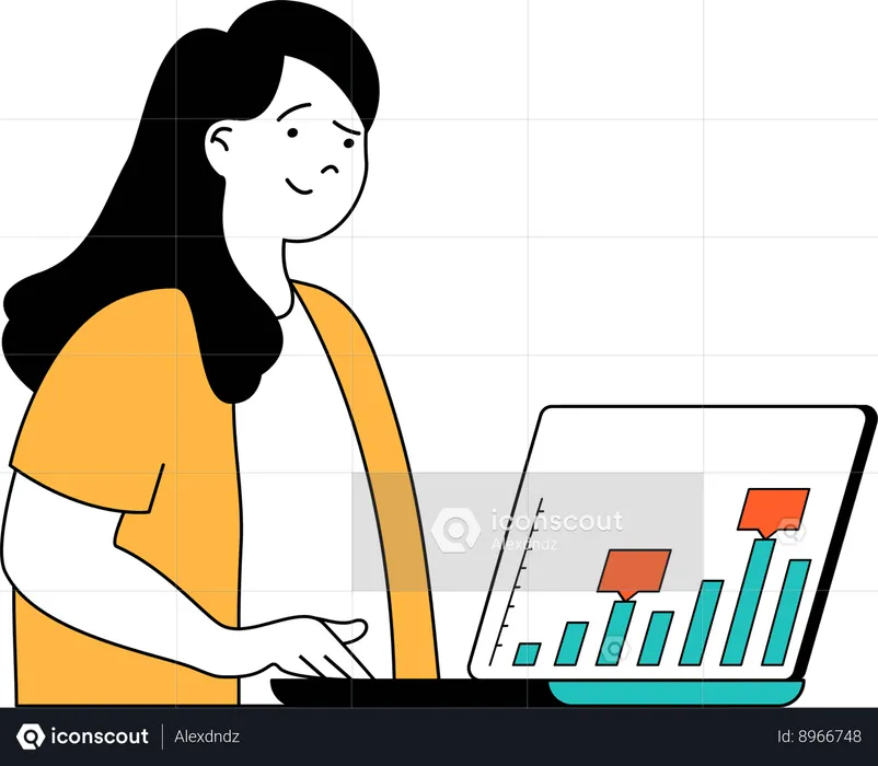 Une femme discute de la croissance de son entreprise lors d'une réunion  Illustration