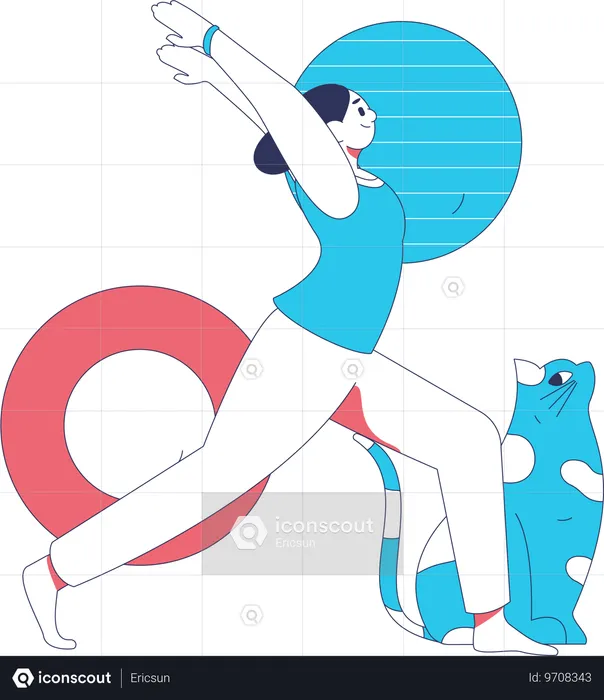 Une femme exécute Surya Namaskar  Illustration