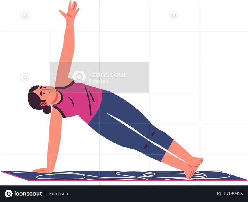 Femme en posture de planche  Illustration