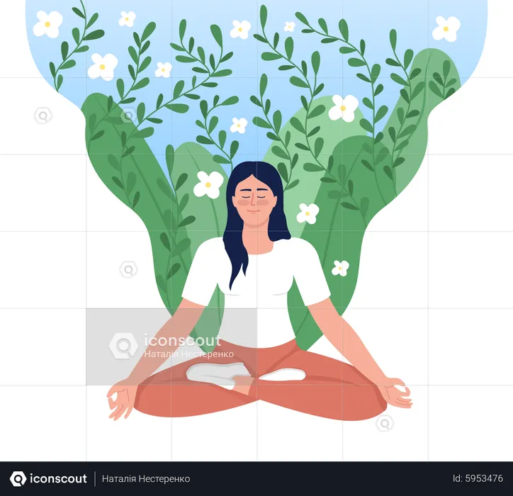 Femme en position du lotus  Illustration