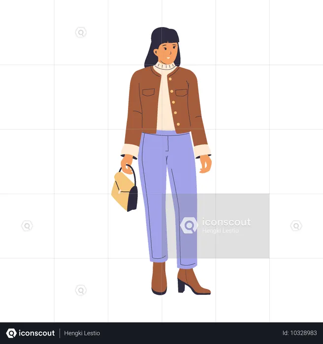 Femme en tenue d'hiver  Illustration