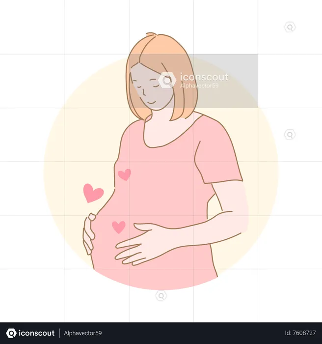 La femme enceinte aime sa maternité  Illustration