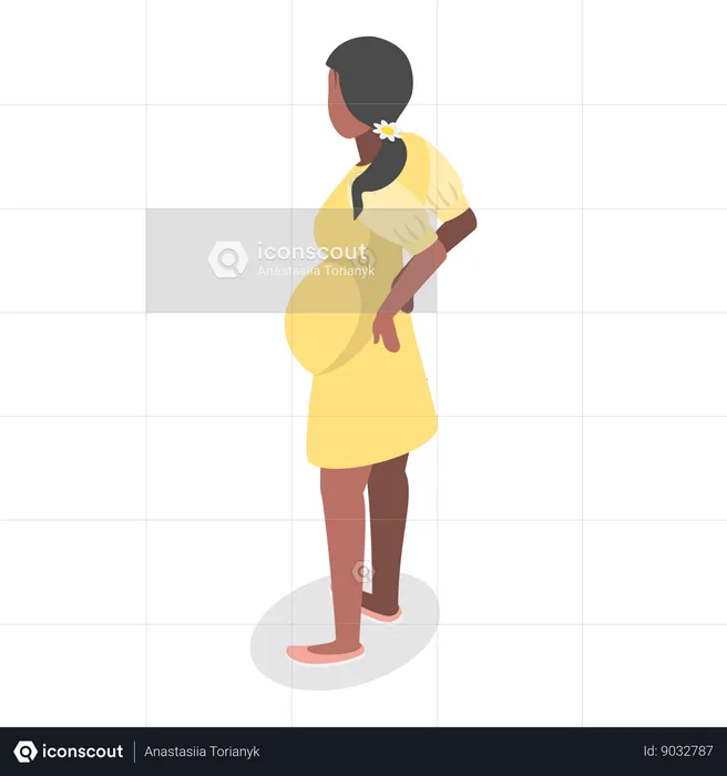 Femme enceinte debout  Illustration