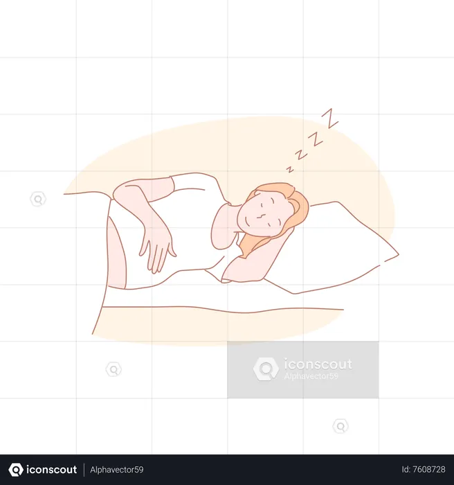 Dame enceinte dormant sur le lit  Illustration