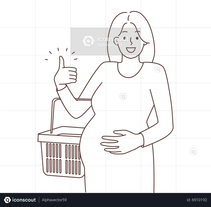 Femme enceinte, sortir dehors  Illustration