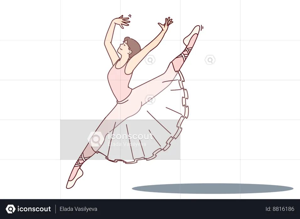 Une femme exécute une danse de ballerine  Illustration