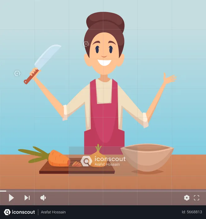 Femme faisant un blog de cuisine  Illustration