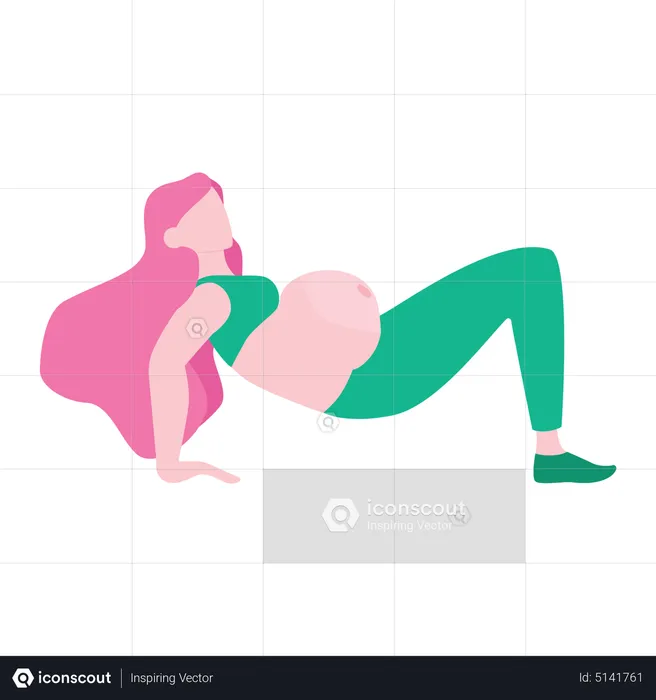 Femme faisant de l'exercice pendant la grossesse  Illustration