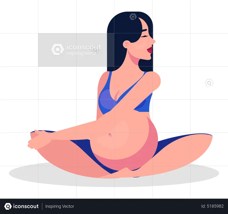 Femme faisant de l'exercice pendant la grossesse  Illustration