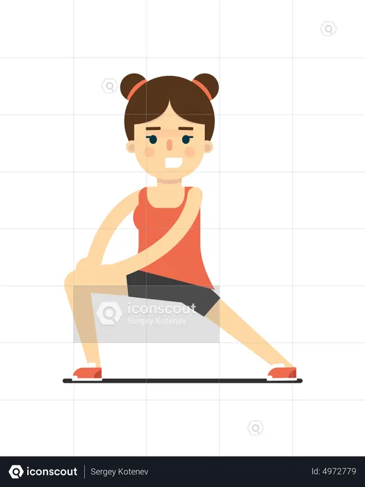 Femme faisant des exercices d'étirement  Illustration