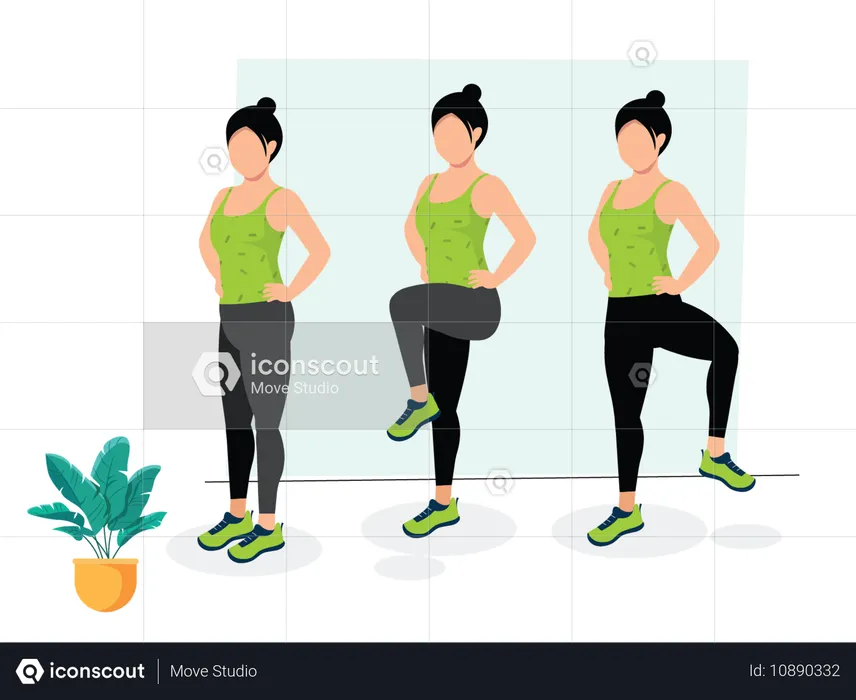 Femme faisant des exercices d'ouverture des hanches  Illustration