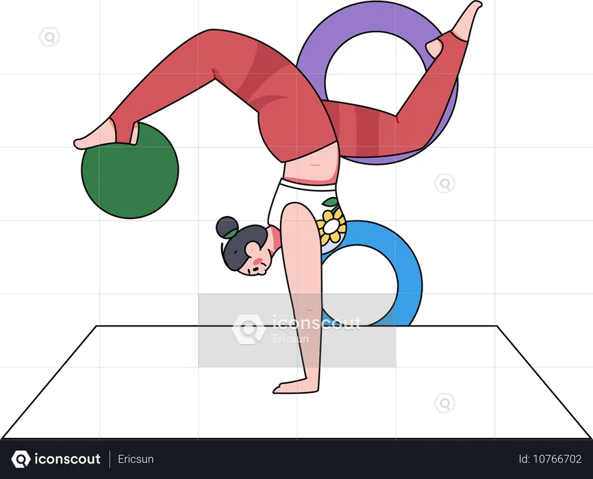 Femme faisant du yoga  Illustration