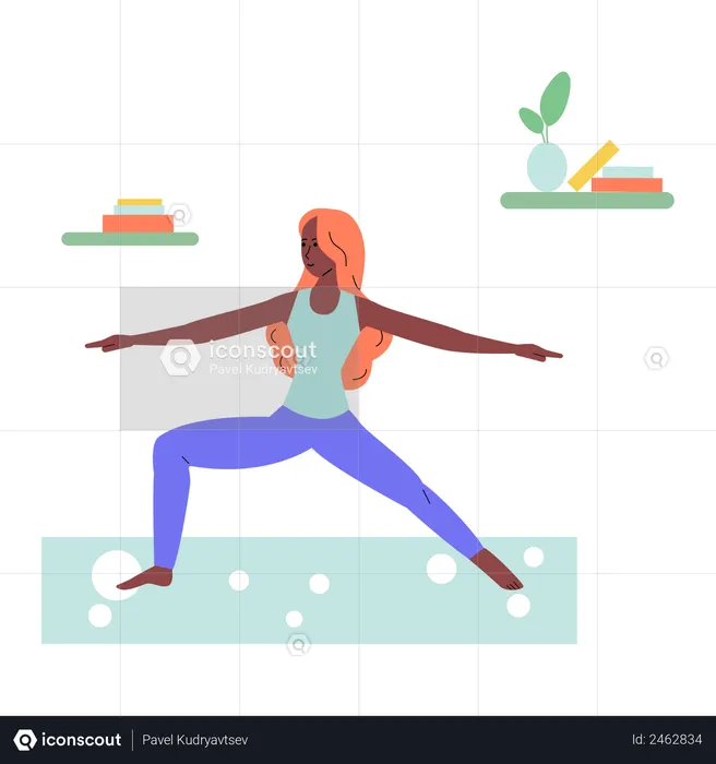 Femme faisant du yoga  Illustration