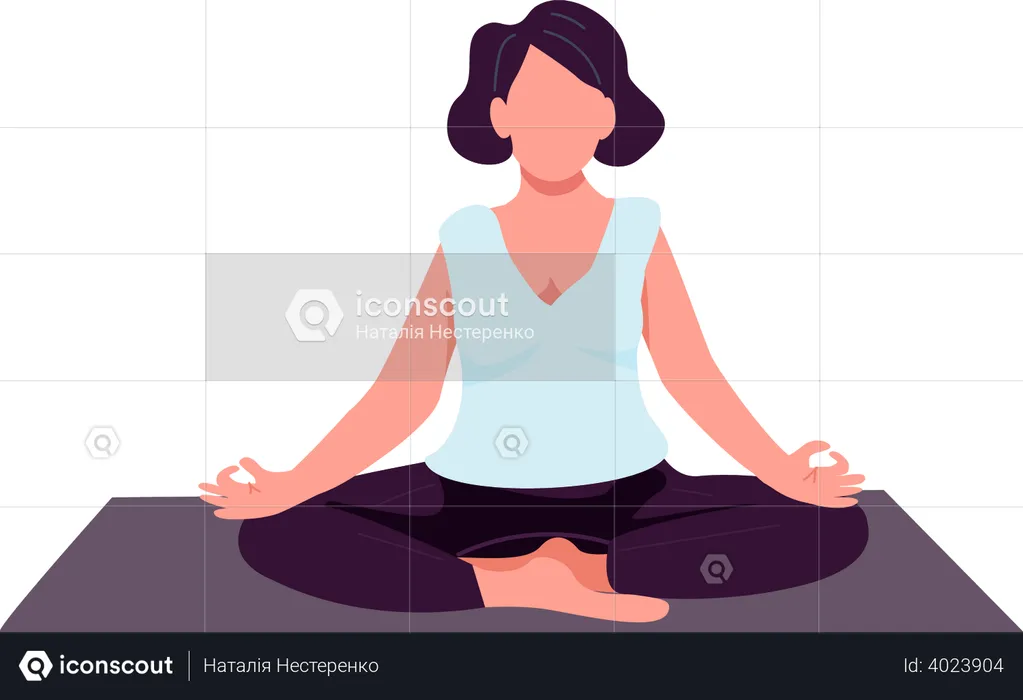 Femme faisant du yoga  Illustration