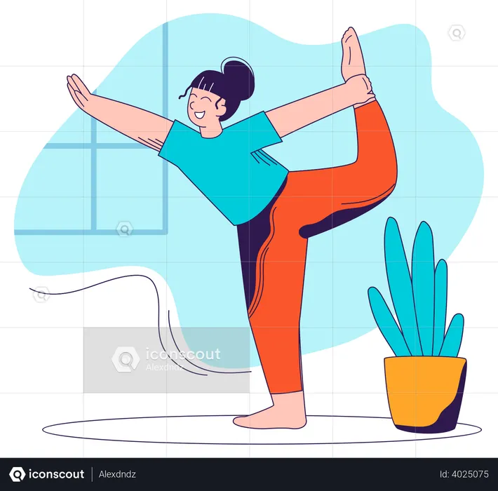 Femme faisant du yoga  Illustration