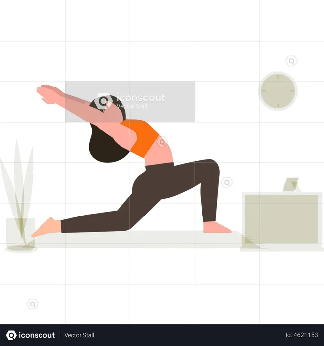 Femme faisant du yoga  Illustration