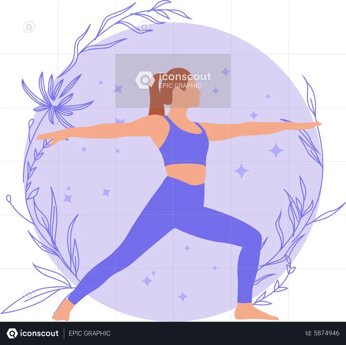 Femme faisant du yoga  Illustration