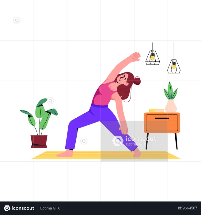 Femme faisant une pose de flexibilité  Illustration