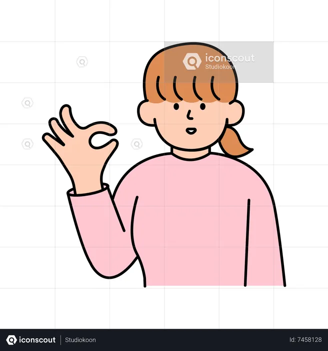 Femme faisant un geste OK  Illustration