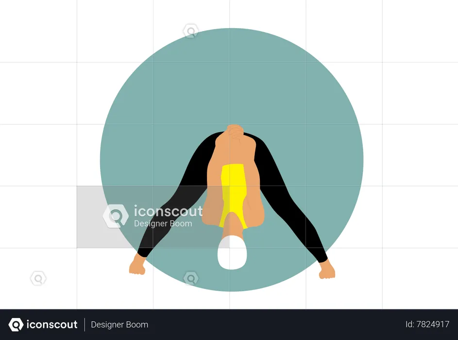 Femme faisant Prasarita Padottanasana  Illustration