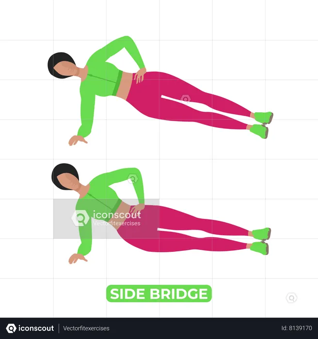 Femme faisant un pont latéral  Illustration