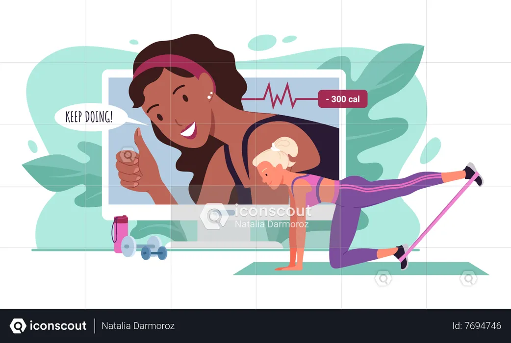 Femme faisant de l'exercice  Illustration