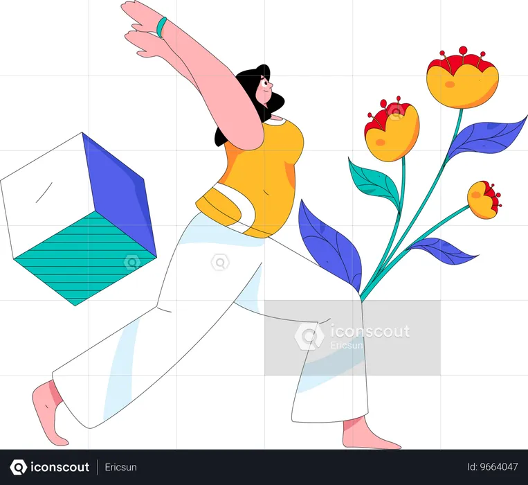 Femme faisant de l'exercice  Illustration