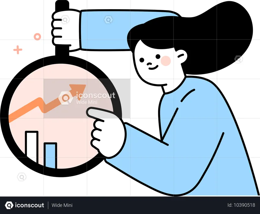 Femme faisant une analyse de croissance  Illustration