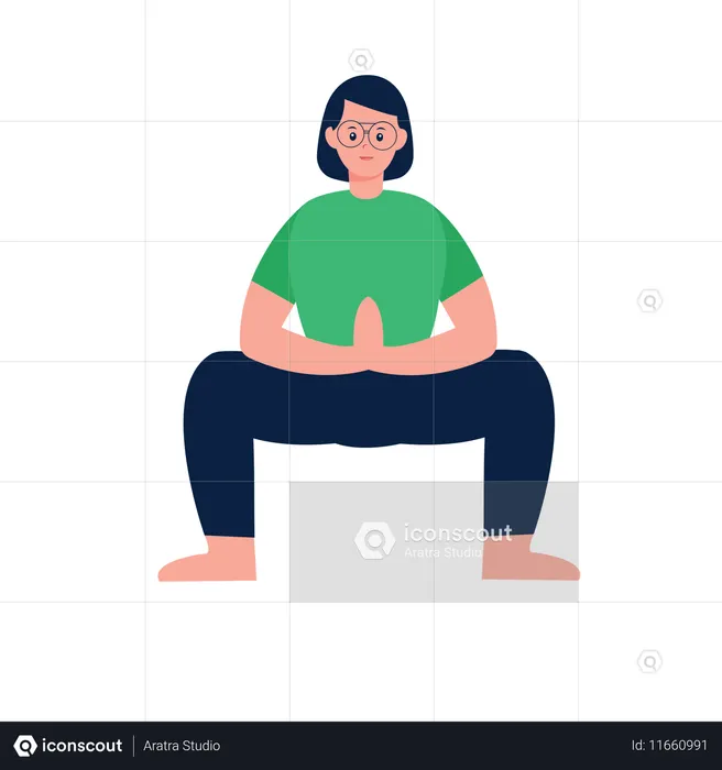 Femme faisant la posture de yoga de la guirlande  Illustration