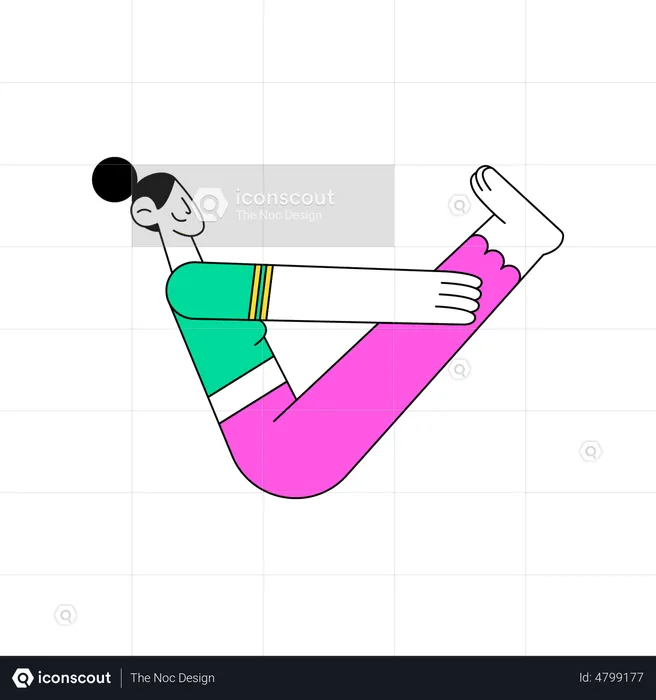 Femme faisant une pose de yoga  Illustration