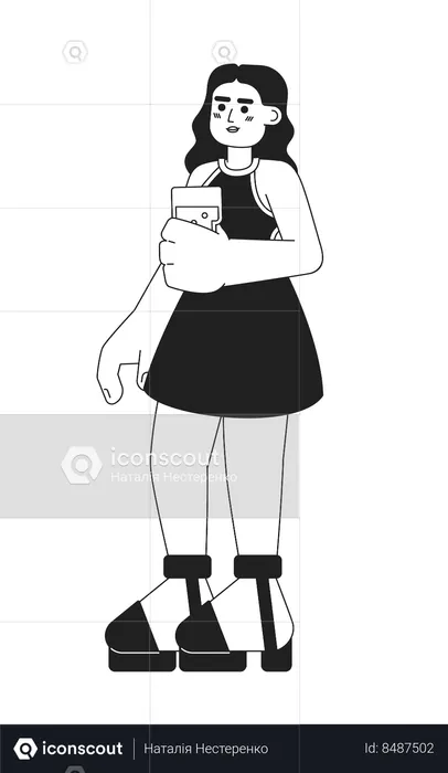 Femme heureuse en robe de cocktail  Illustration
