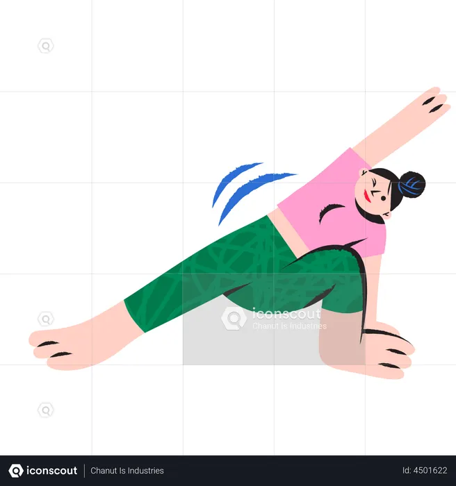 Femme heureuse, faire du yoga  Illustration