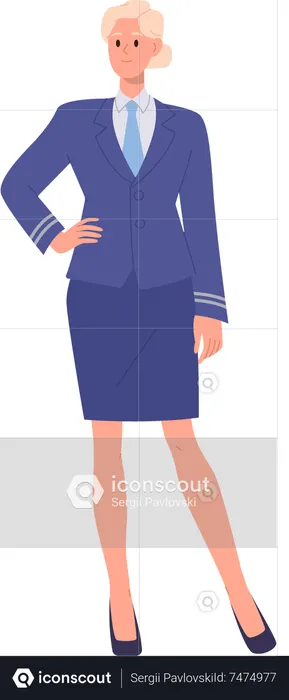 Hôtesse de l'air féminine  Illustration