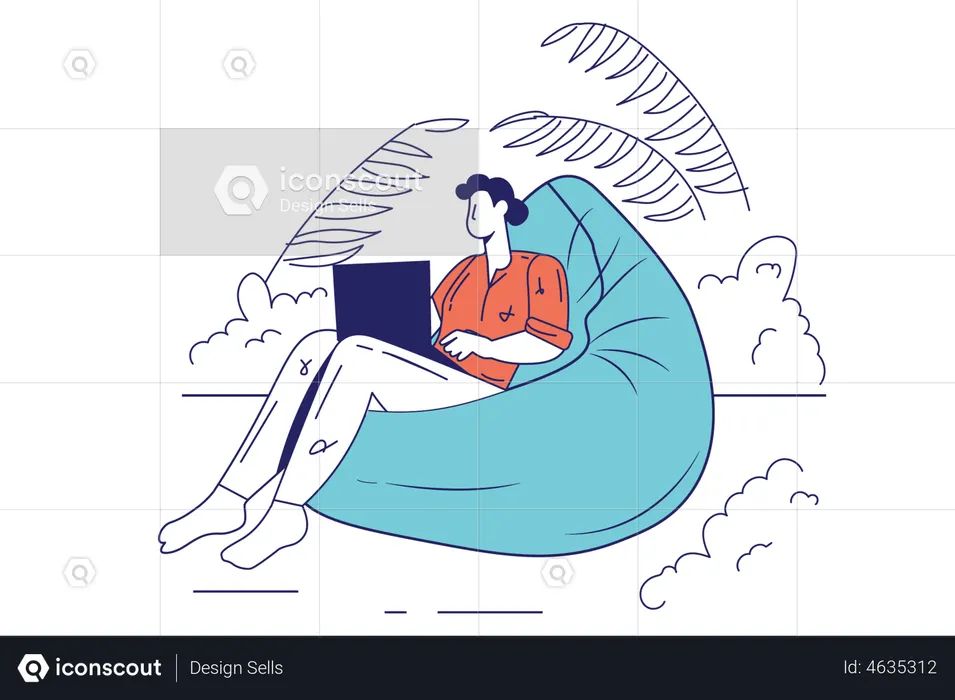Femme indépendante travaillant à domicile  Illustration