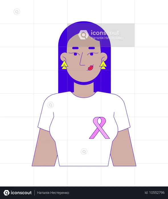 Une femme indienne sensibilise au cancer du sein  Illustration