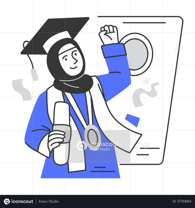 Une femme islamique diplômée de l’université  Illustration