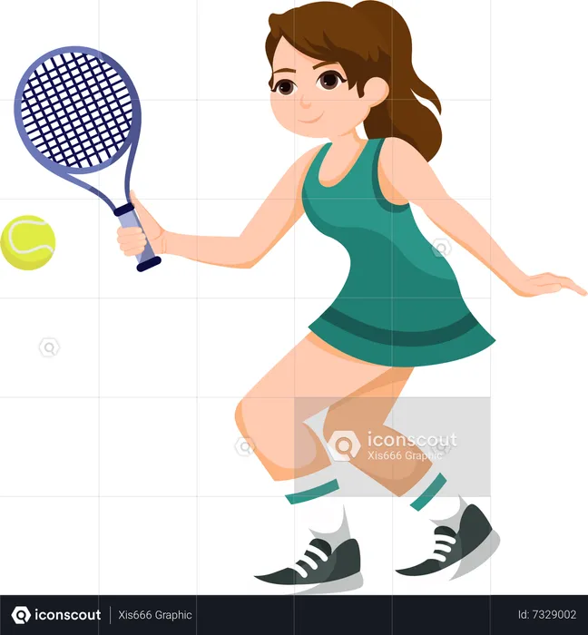 Femme jouant au tennis  Illustration