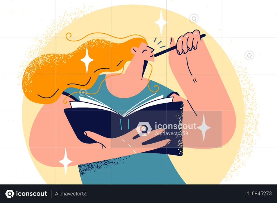 Femme lisant un livre  Illustration