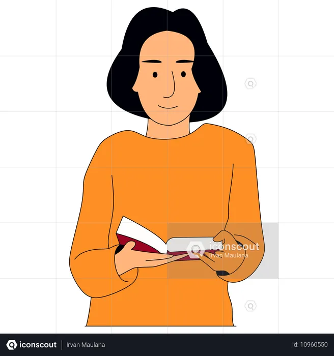 Femme lisant un livre  Illustration