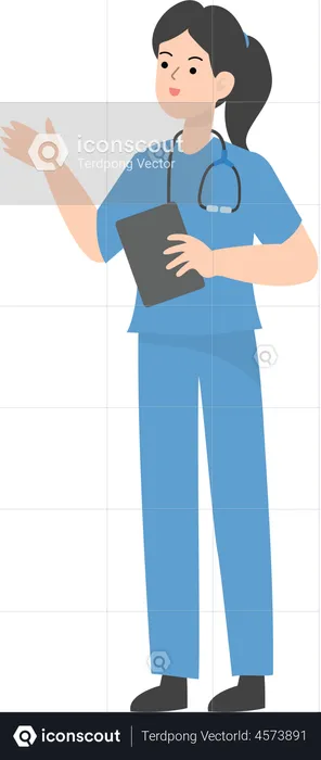 Femme médecin avec rapport  Illustration