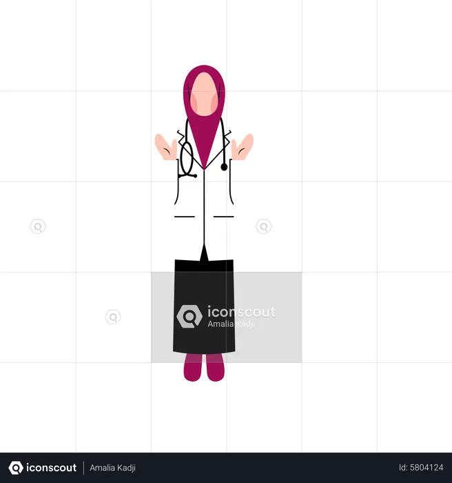 Femme médecin debout  Illustration