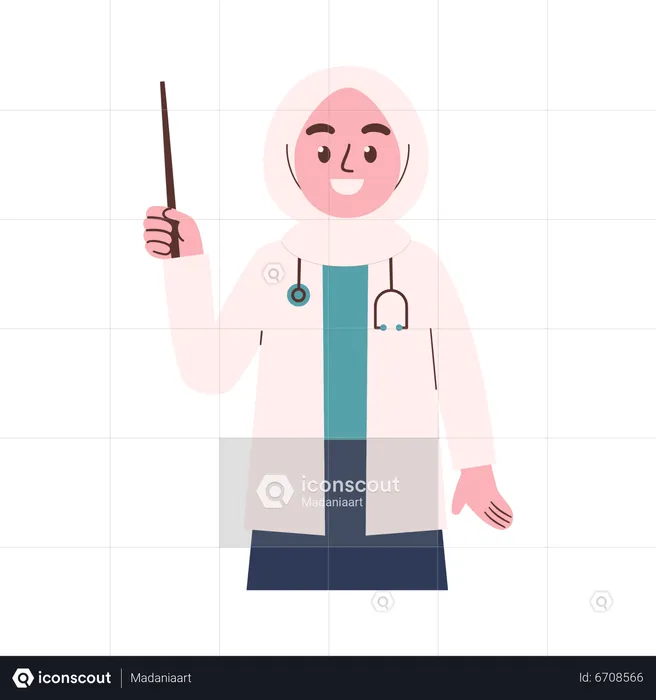 Femme médecin musulmane  Illustration