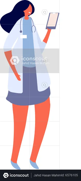 Femme médecin tenant le rapport du patient  Illustration