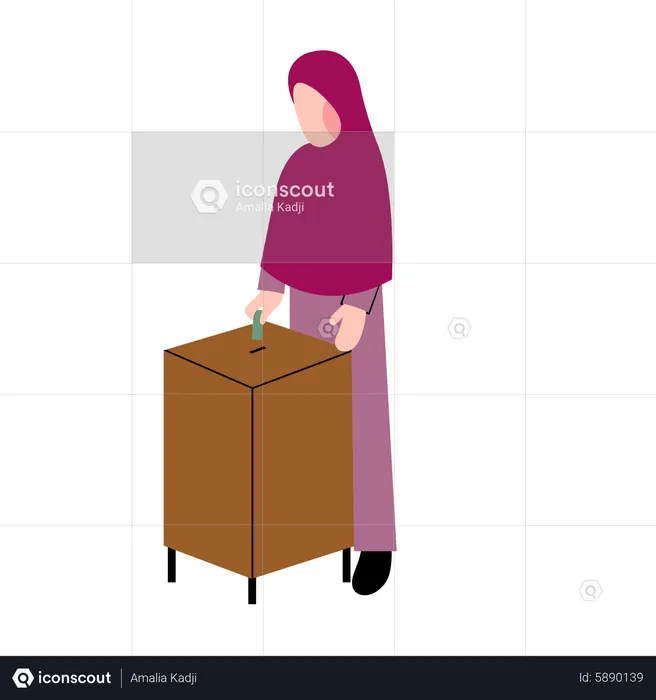 Femme musulmane payant la Zakat  Illustration