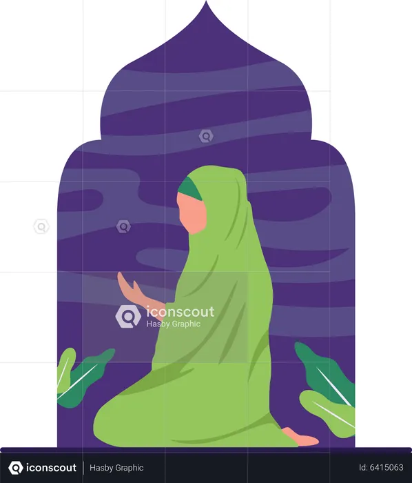Femme musulmane priant  Illustration