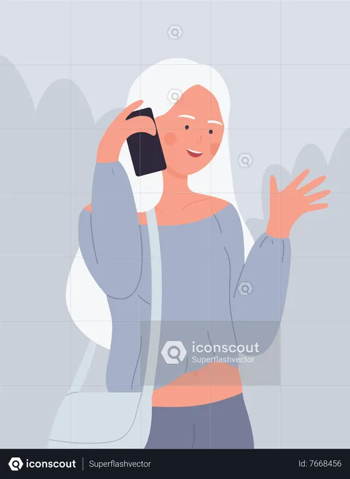 Femme parlant au téléphone  Illustration