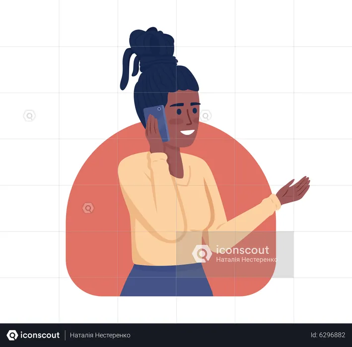 Femme parlant au téléphone pendant des heures  Illustration