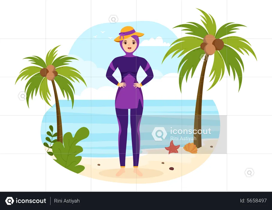 Femme portant un maillot de bain  Illustration