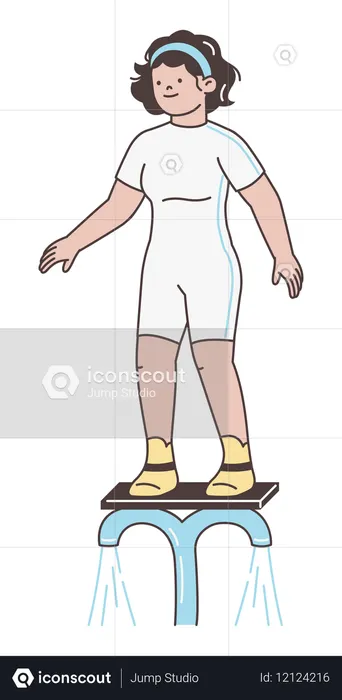 Une femme pratiquant le flyboard  Illustration